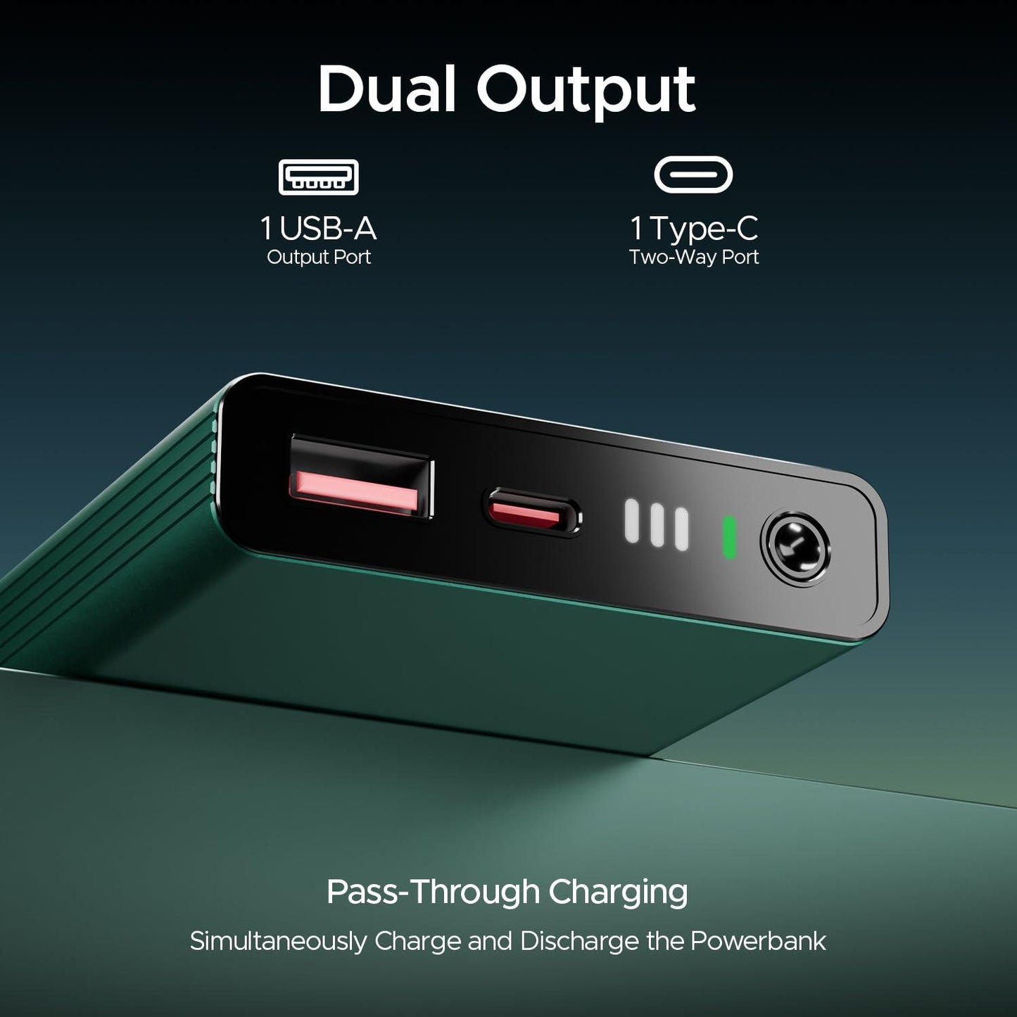 boAt EnergyShroom PB300 Air 10000 mAh 22.5W Pocket Size Power Bank with Compact and Lightweight Design, LED Battery Display, 12 Layer Smart IC Protection & Smart Power Management(Carbon Black) - Nalanda Enterprises