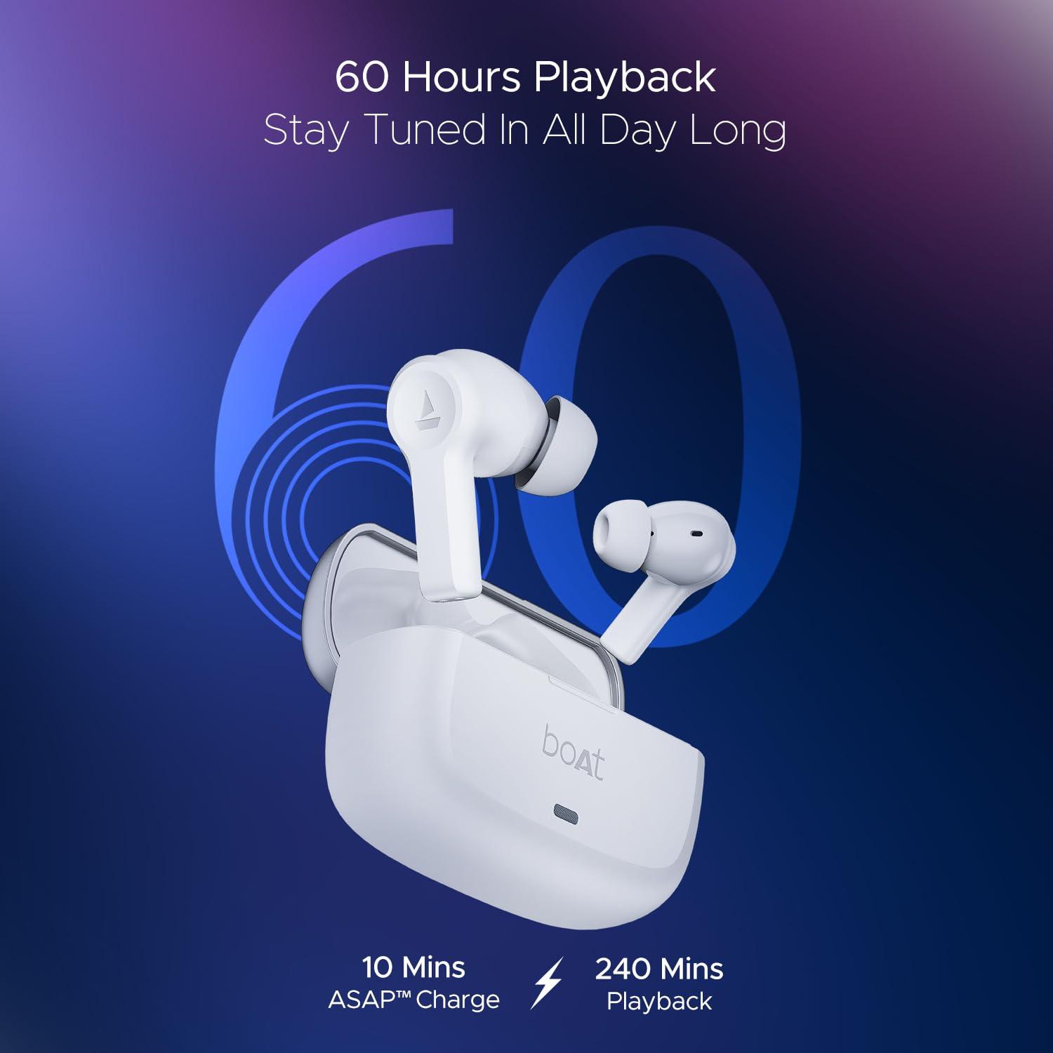 boAt Nirvana Lucid w/ 32 dB ANC, Multi-Point Connectivity, in-Ear Detection, 60HRS Playback, Hearables App, 4 Mics ENx, IPX5 Truly Wireless in Ear Earbuds, TWS Ear Buds - Nalanda Enterprises