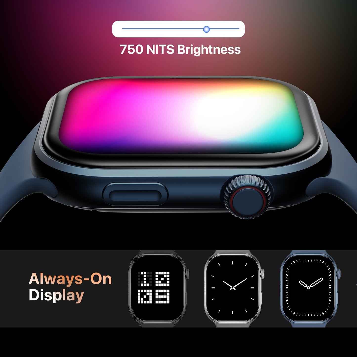 Fire-Boltt Brillia Smart Watch with 51.3mm (2.02 inch) AMOLED Display, Bluetooth Calling, SpO2, Heart Rate Monitoring, 120+ Sports Modes (Brillia, Black)
