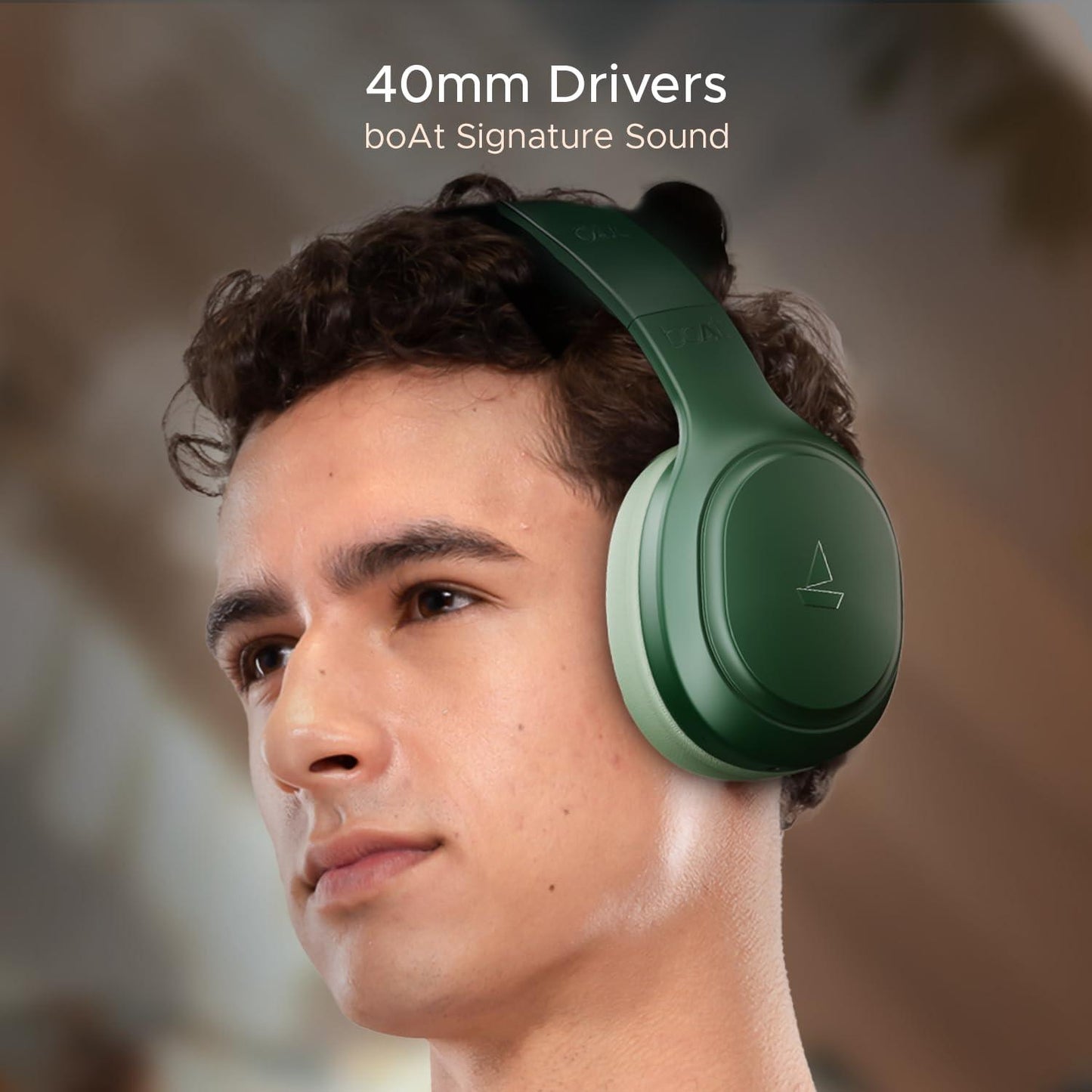 boAt Rockerz 430 w/ 40mm Drivers, Beast Mode w/ 40ms Latency, 40hrs Playback, ENx Tech, Voice Assistant, BTv5.4, Adaptive Fit & Easy Access Controls, Bluetooth Headphones(Black Sabre) - Nalanda Enterprises