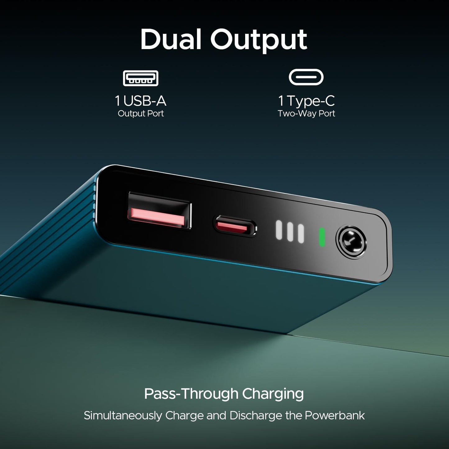 boAt EnergyShroom PB300 Air 10000 mAh 22.5W Pocket Size Power Bank with Compact and Lightweight Design, LED Battery Display, 12 Layer Smart IC Protection & Smart Power Management(Carbon Black) - Nalanda Enterprises