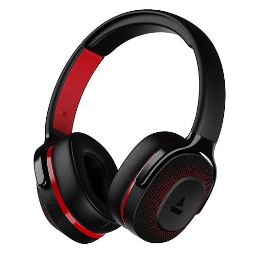 boAt Rockerz 425 Bluetooth Wireless Over Ear Headphones with Mic Signature Sound, Beast Mode for Gaming, Enx Tech, ASAP Charge, 25H Playtime, Bluetooth V5.2 (Active Black) - Nalanda Enterprises