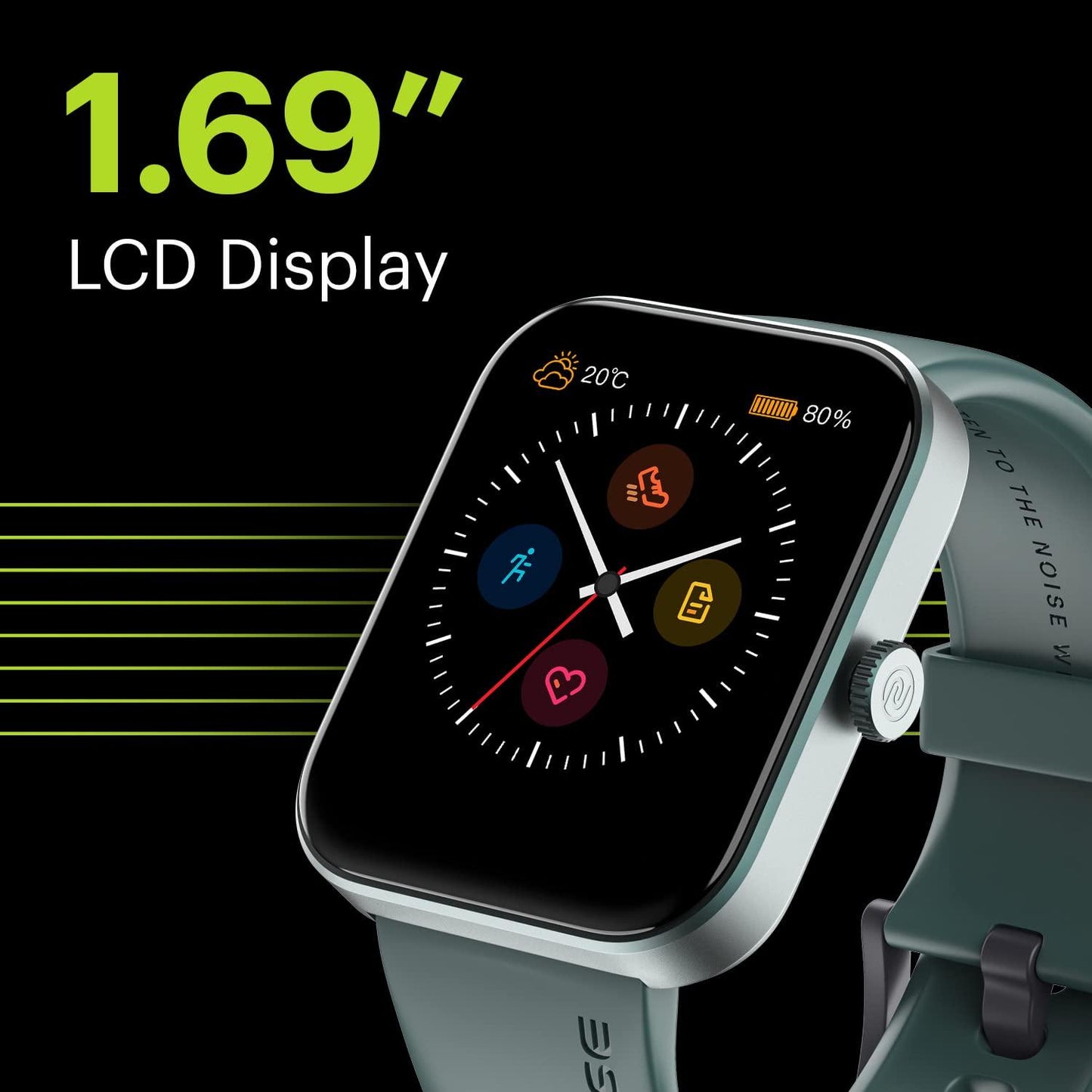 Noise New Macro Smart Watch with 2.0” HD Display,Metallic Finish BT Calling, Functional Crown, 7 Days Battery Life, Sleep Tracking, 200+ Watch Faces (Elite Black) - Nalanda Enterprises