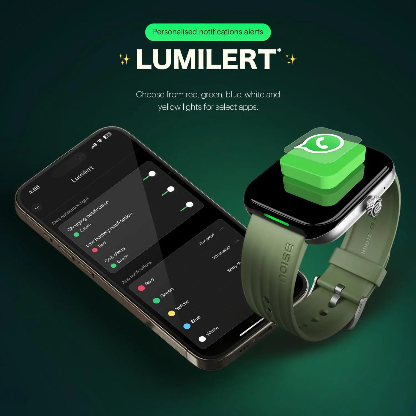 Noise Ultra 3 Luminary with India's 1st Ever Personalised Notification Alerts (Lumilert), 1.96" AMOLED Display, Premium Metallic Dial, Send Upto 5 Emojis (Lumiping), Health Suite (Jet Black) - Nalanda Enterprises