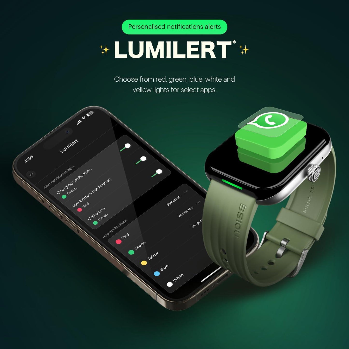 Noise Ultra 3 Luminary with India's 1st Ever Personalised Notification Alerts (Lumilert), 1.96" AMOLED Display, Premium Metallic Dial, Send Upto 5 Emojis (Lumiping), Health Suite (Jet Black) - Nalanda Enterprises