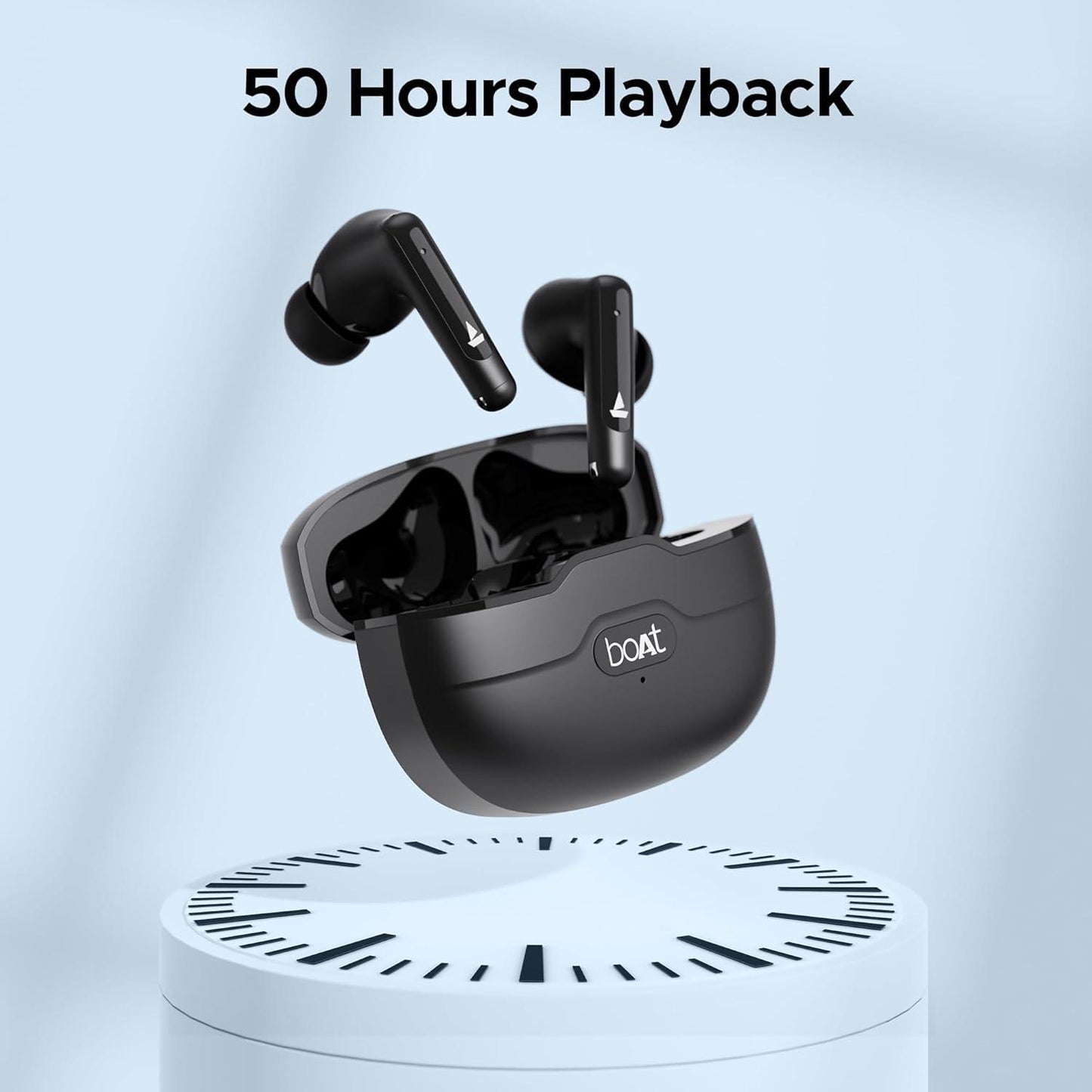 boAt Airdopes Unity ANC TWS in Ear Earbuds with Up to 50 Hours Total Playback, ANC Upto 32 dB, Dual Mics with ENx Tech, IPX5 Rating, IWP Tech and ASAP Charge(Black) - Nalanda Enterprises
