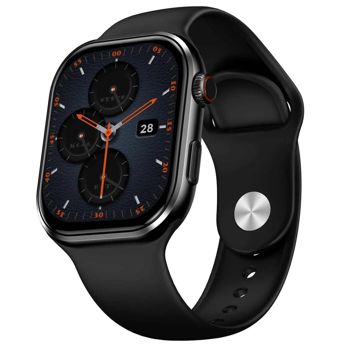 Smartwatch with black strap and digital dial, available from Nalanda Enterprises India