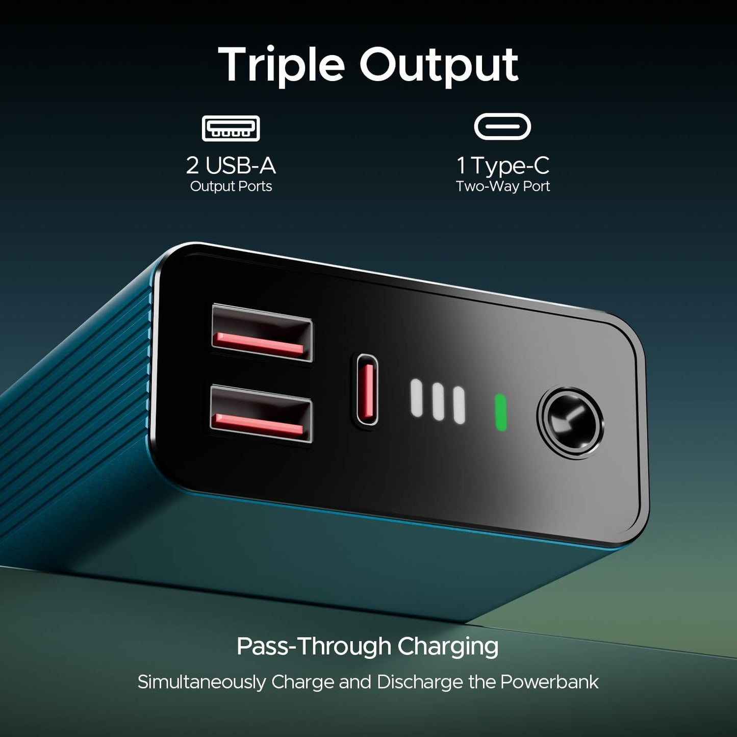 boAt Newly Launched Pocket Energyshroom PB400 Pro 20000mAh | Compact Power Bank w/Type-C Input (2-Way Port), 3X Output Ports,2-Way 22.5W Fast Charging, Pass-Through Charging(Carbon Black) - Nalanda Enterprises