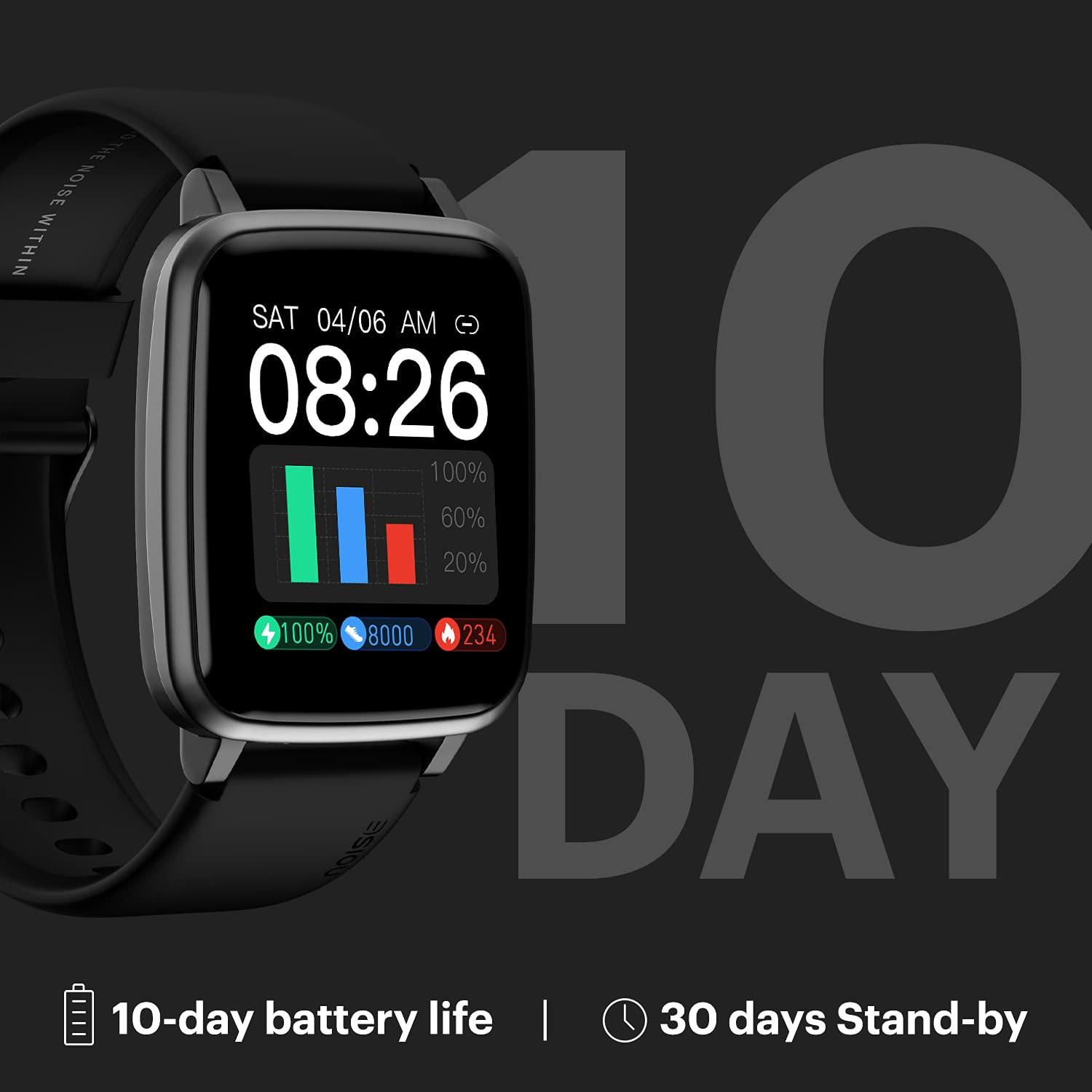 Noise New Macro Smart Watch with 2.0” HD Display,Metallic Finish BT Calling, Functional Crown, 7 Days Battery Life, Sleep Tracking, 200+ Watch Faces (Elite Black) - Nalanda Enterprises