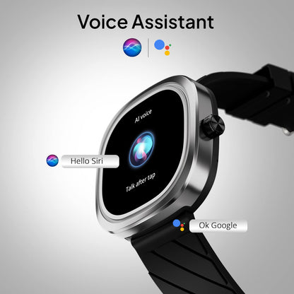 Fire-Boltt Collide 1.32" Display Smartwatch, Bluetooth Calling with Body Shielding Metal Paint, Single BT Connection, BT 2.0 Ultra Low Power Consumption, SpO2 (Silver Black)