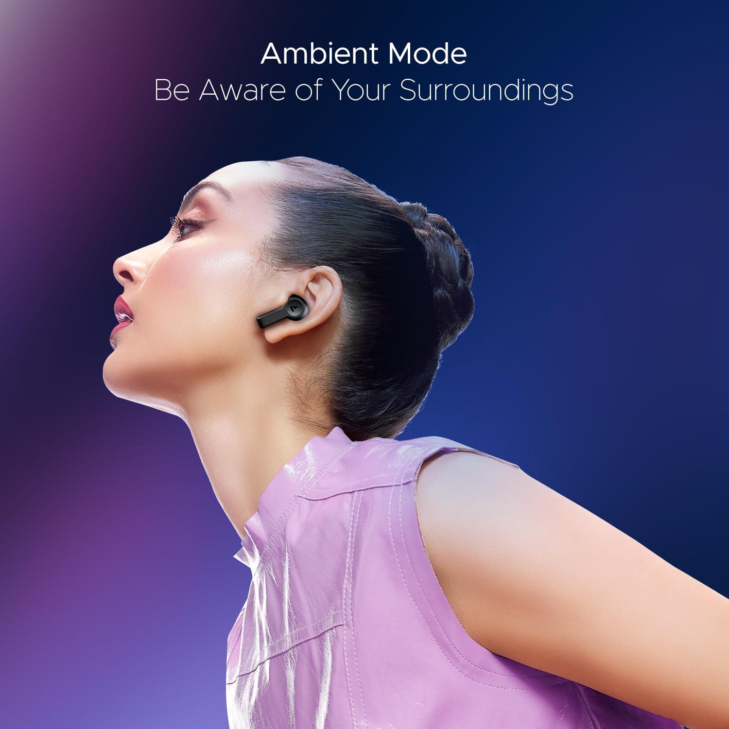 boAt Nirvana Lucid w/ 32 dB ANC, Multi-Point Connectivity, in-Ear Detection, 60HRS Playback, Hearables App, 4 Mics ENx, IPX5 Truly Wireless in Ear Earbuds, TWS Ear Buds - Nalanda Enterprises