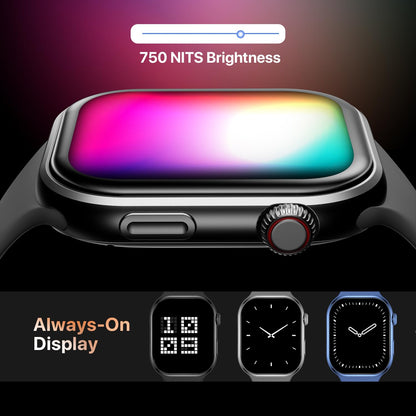 Fire-Boltt Brillia Pro Smart Watch with 51.3mm (2.02 inch) AMOLED Display, Bluetooth Calling, SpO2, Heart Rate Monitoring, 120+ Sports Modes, IP67 Waterproof, Long Battery Life (Black Wave)
