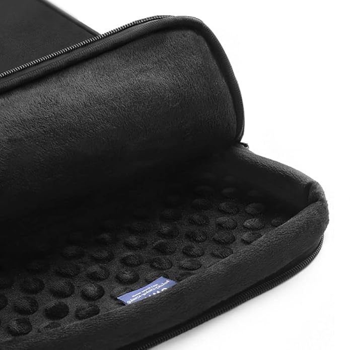 WIWU | Alpha Slim Sleeve Laptop Bag | Water-resistant - Durable YKK Zipper | Faux fur lining protection - Retractable waterproof TPU handle - Multi-layer storage space. | Black - Nalanda Enterprises
