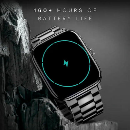 Noise New Macro Smart Watch with 2.0” HD Display,Metallic Finish BT Calling, Functional Crown, 7 Days Battery Life, Sleep Tracking, 200+ Watch Faces (Elite Black) - Nalanda Enterprises