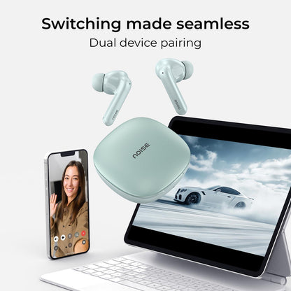 Noise Newly Launched Air Buds Pro 4 in-Ear Truly Wireless Earbuds with Metallic Finish, Hybrid ANC (Upto 40dB), 50H of Playtime, Dual Pairing, Spatial Audio, BT v5.3(Lake Blue) - Nalanda Enterprises