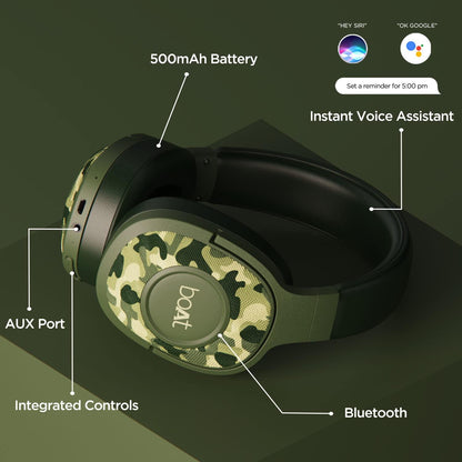 boAt Rockerz 558 Over Ear Bluetooth Headphones with Upto 20 Hours Playback, 50MM Drivers, Soft Padded Ear Cushions and Physical Noise Isolation(Black) - Nalanda Enterprises