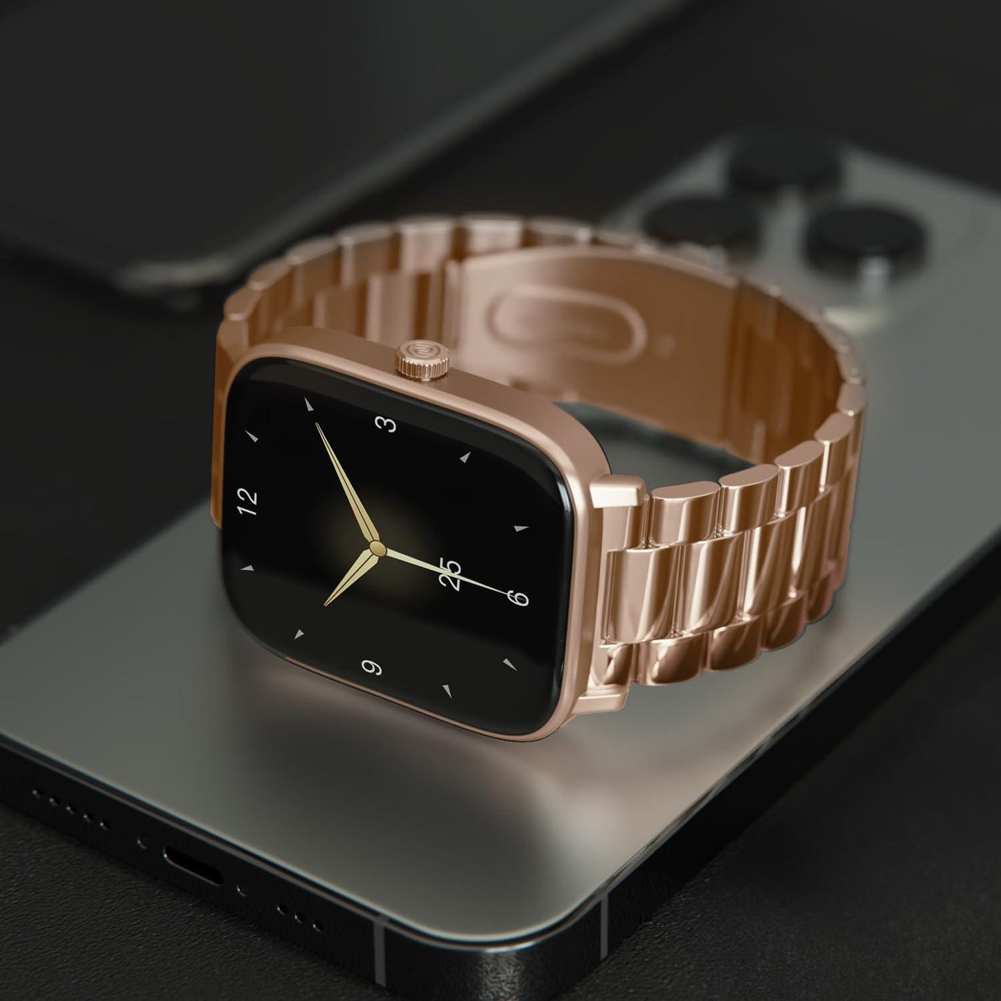 Noise New Macro Smart Watch with 2.0” HD Display,Metallic Finish BT Calling, Functional Crown, 7 Days Battery Life, Sleep Tracking, 200+ Watch Faces (Elite Black) - Nalanda Enterprises