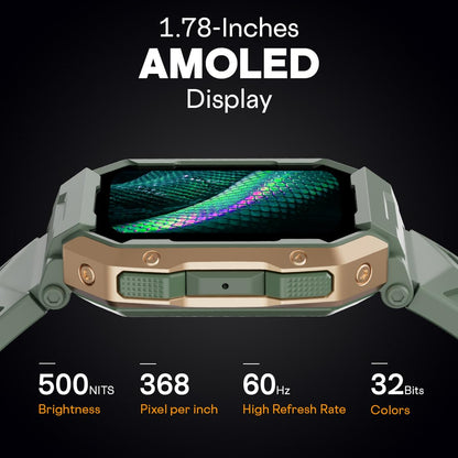 Fire-Boltt Strike Smart Watch 1.95” AMOLED Display, 800 NITS Brightness, 123 Sports Modes, Bluetooth Calling, Always On Mechanism