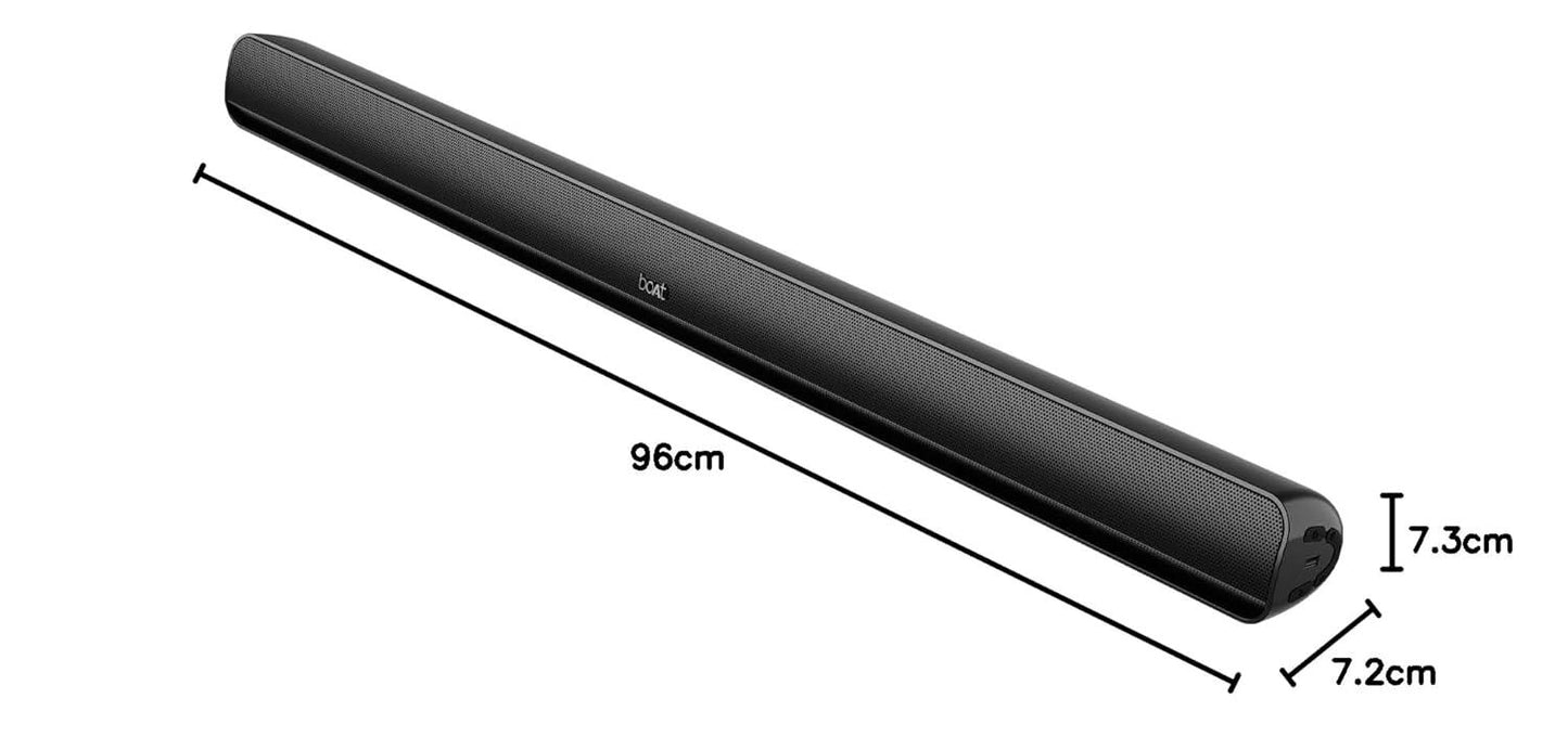 boAt AAVANTE Bar 1800 120W 2.1 Channel Bluetooth Soundbar Signature Sound, Wireless Subwoofer, Multiple Connectivity Modes, Entertainment Modes(Premium Black) - Nalanda Enterprises