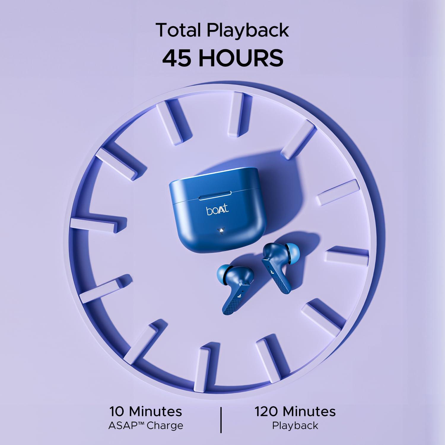boAt Airdopes 91, 45HRS Battery, 50ms Low Latency, ENx Tech, Fast Charge, IPX4, IWP Tech, v5.3 Bluetooth Earbuds, TWS Ear Buds Wireless Earphones with mic - Nalanda Enterprises