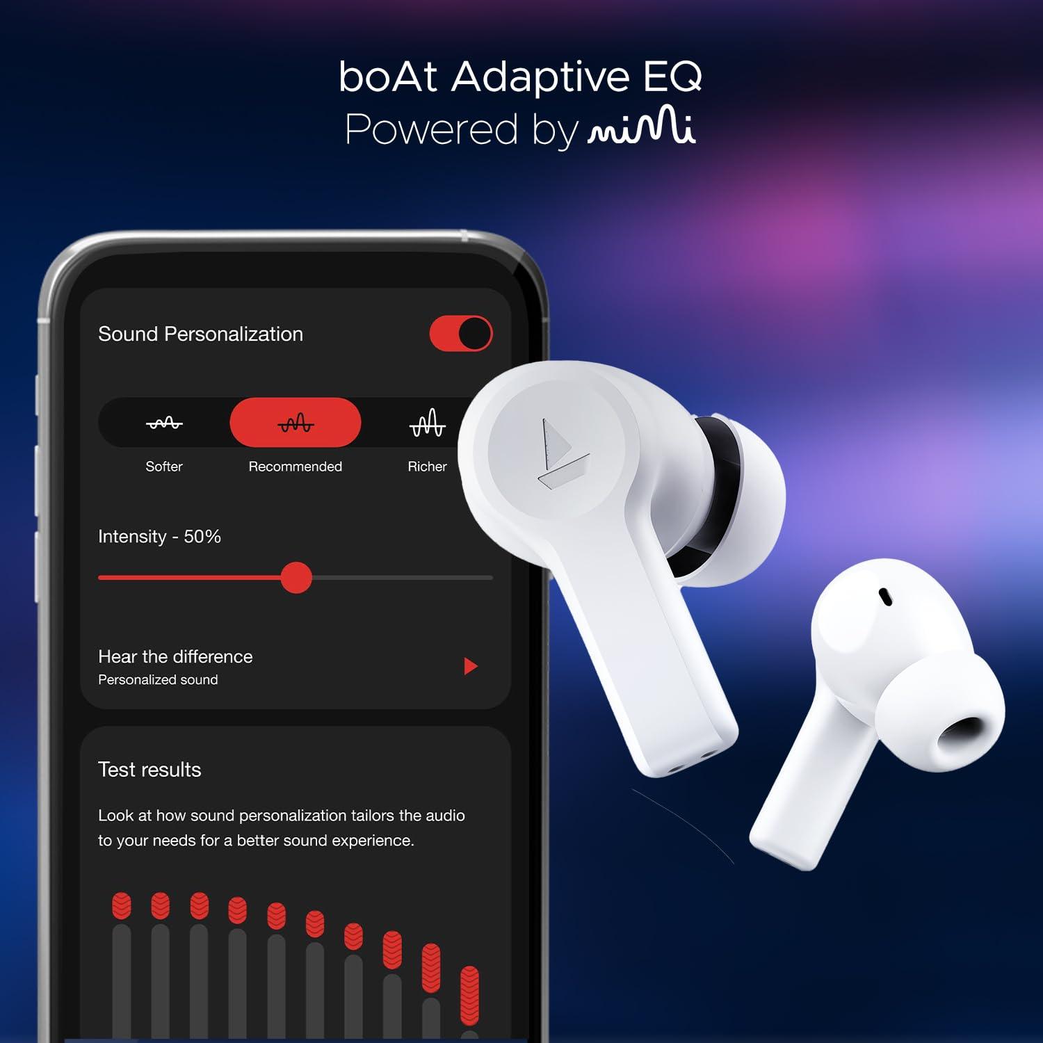 boAt Nirvana Lucid w/ 32 dB ANC, Multi-Point Connectivity, in-Ear Detection, 60HRS Playback, Hearables App, 4 Mics ENx, IPX5 Truly Wireless in Ear Earbuds, TWS Ear Buds - Nalanda Enterprises