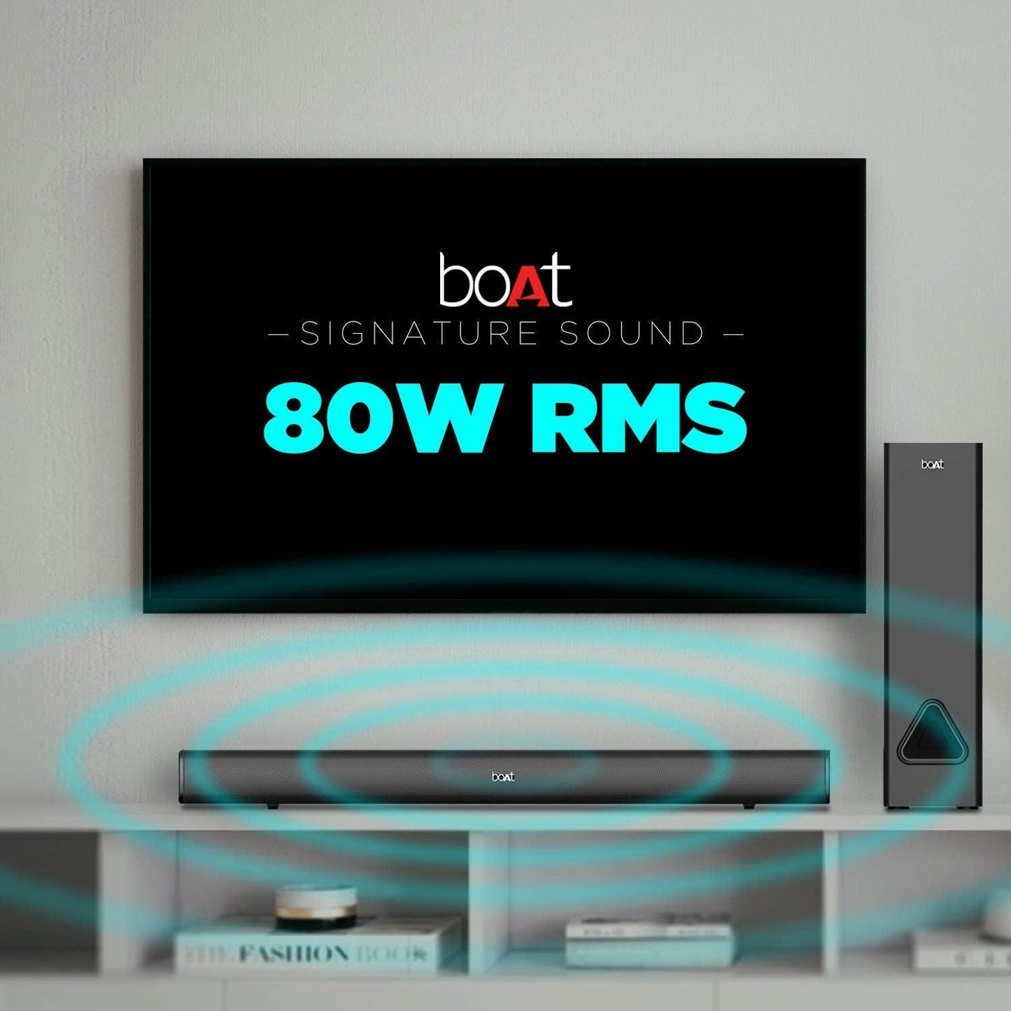 boAt Aavante Bar 1500 2.1 Channel Home Theatre Soundbar with 120W Signature Sound, Wired Subwoofer, Multiple Connectivity Modes, Entertainment EQ Modes and Sleek Finish (Black) - Nalanda Enterprises