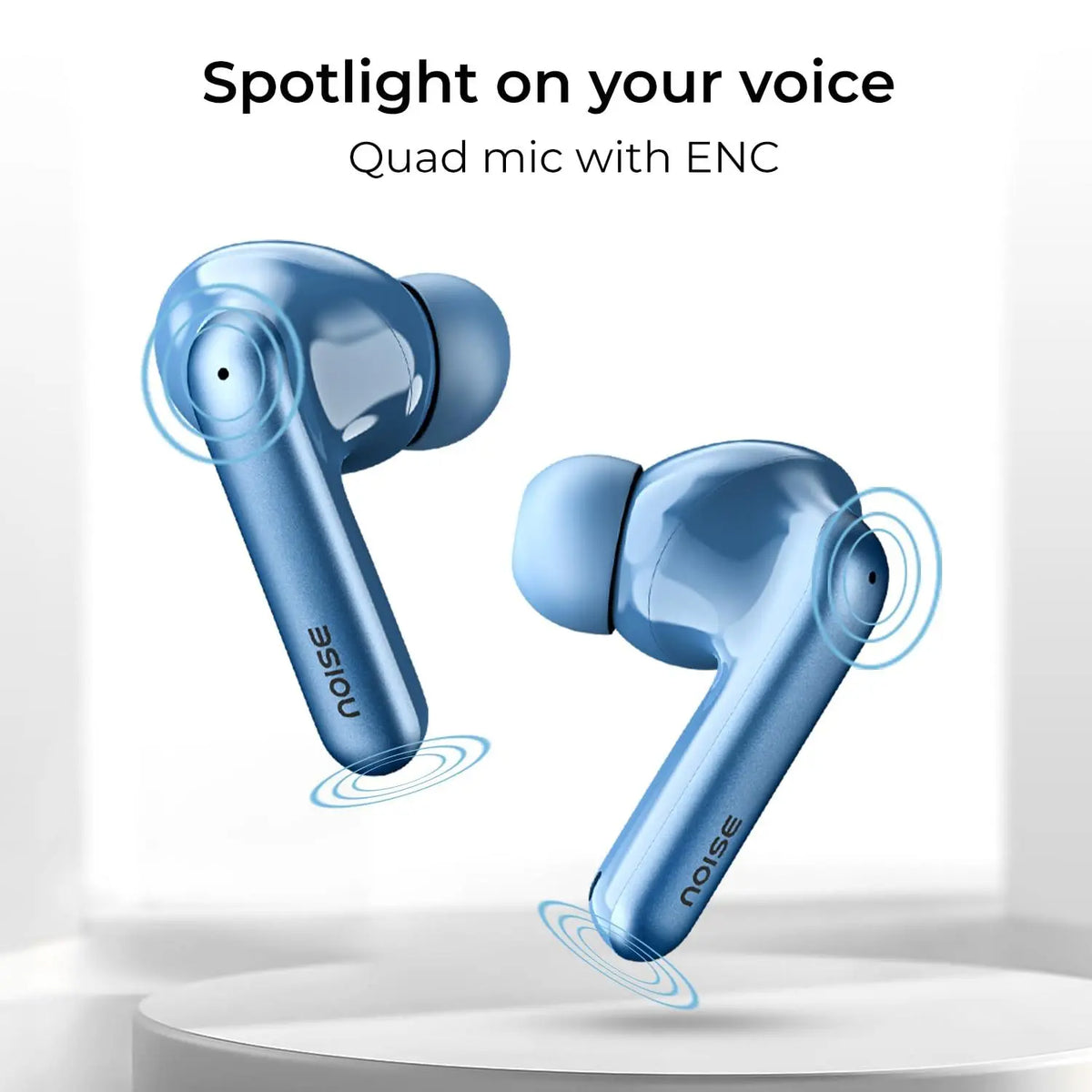 Noise Newly Launched Air Buds Pro 4 in-Ear Truly Wireless Earbuds with Metallic Finish, Hybrid ANC (Upto 40dB), 50H of Playtime, Dual Pairing, Spatial Audio, BT v5.3(Lake Blue) - Nalanda Enterprises