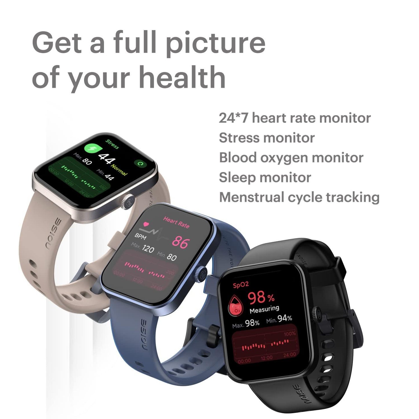 Noise New Macro Smart Watch with 2.0” HD Display,Metallic Finish BT Calling, Functional Crown, 7 Days Battery Life, Sleep Tracking, 200+ Watch Faces (Elite Black) - Nalanda Enterprises