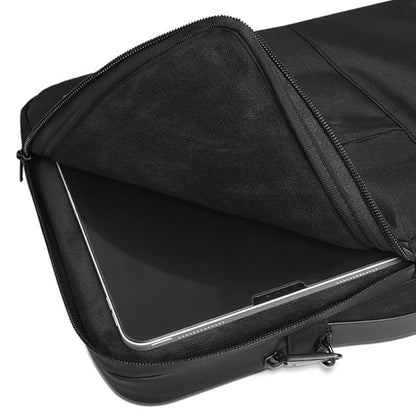 WIWU | Alpha Slim Sleeve Laptop Bag | Water-resistant - Durable YKK Zipper | Faux fur lining protection - Retractable waterproof TPU handle - Multi-layer storage space. | Black - Nalanda Enterprises