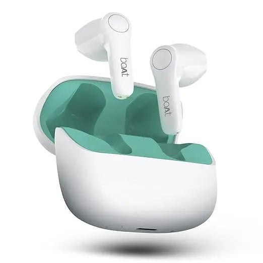 boAt Airdopes Atom 81 Pro Truly Wireless in Ear Ear Buds w/ 100hrs of Playtime, 4 Mics with ENx, Beast Mode with 50ms Low Latency, 13mm Drivers, IWP Tech, ASAP Charge(Ivory Elegance) - Nalanda Enterprises