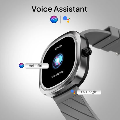Fire-Boltt Collide 1.32" Display Smartwatch, Bluetooth Calling with Body Shielding Metal Paint, Single BT Connection, BT 2.0 Ultra Low Power Consumption, SpO2 (Silver Black)