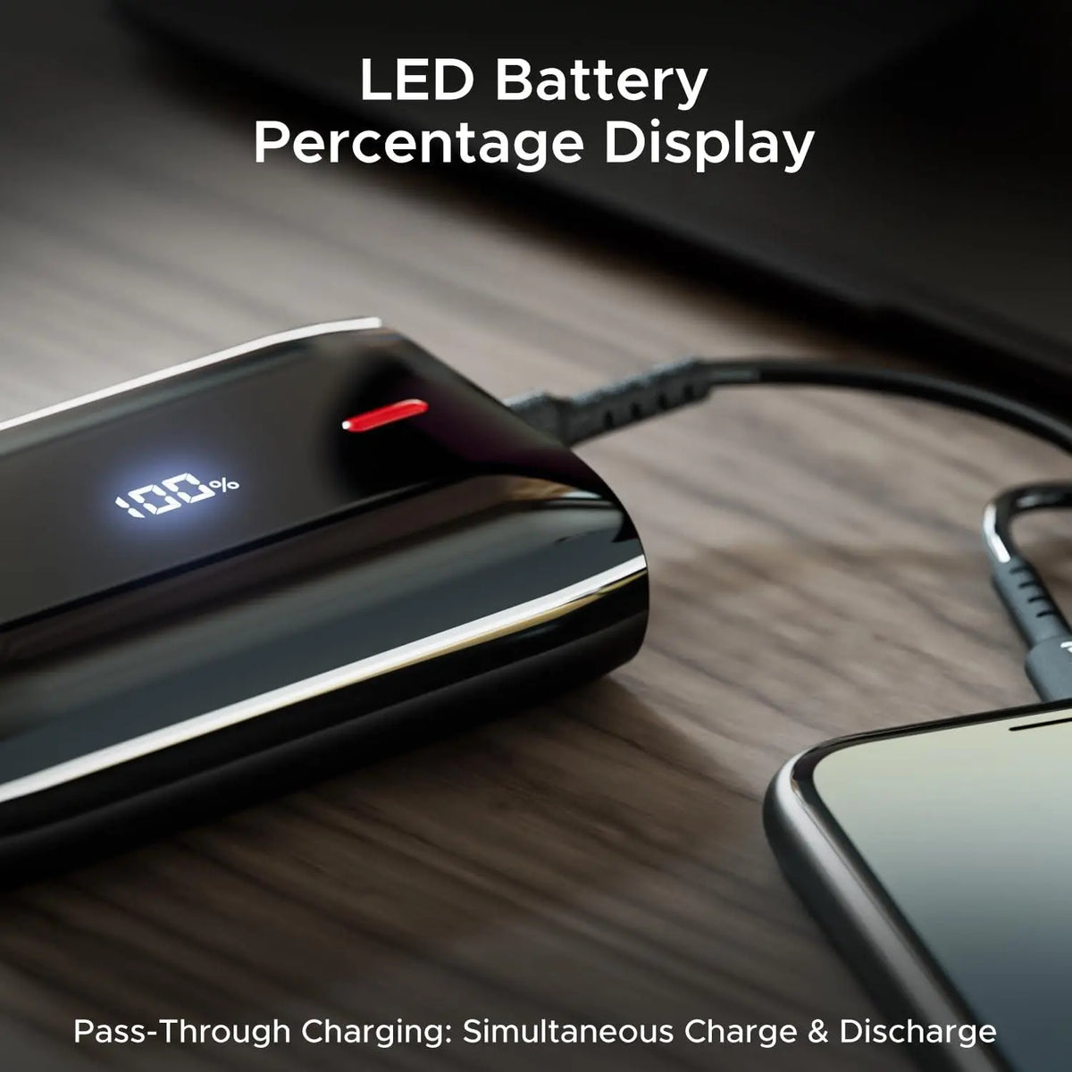 boAt EnergyShroom PB300 Air 10000 mAh 22.5W Pocket Size Power Bank with Compact and Lightweight Design, LED Battery Display, 12 Layer Smart IC Protection & Smart Power Management(Carbon Black) - Nalanda Enterprises