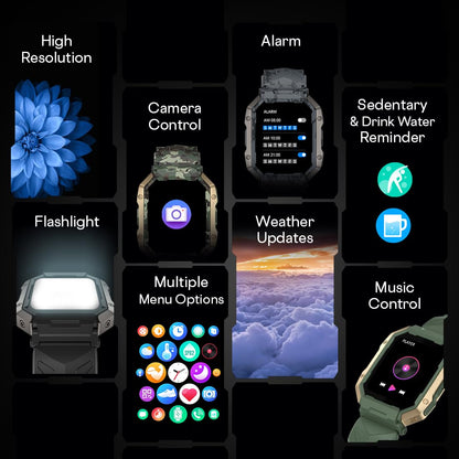Fire-Boltt Strike Smart Watch 1.95” AMOLED Display, 800 NITS Brightness, 123 Sports Modes, Bluetooth Calling, Always On Mechanism