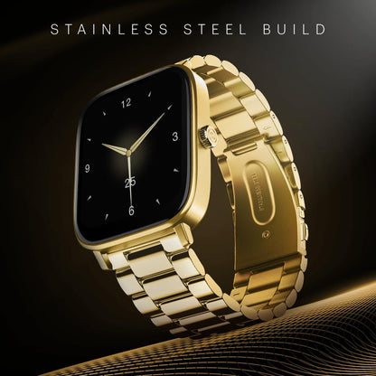 Noise New Macro Smart Watch with 2.0” HD Display,Metallic Finish BT Calling, Functional Crown, 7 Days Battery Life, Sleep Tracking, 200+ Watch Faces (Elite Black) - Nalanda Enterprises