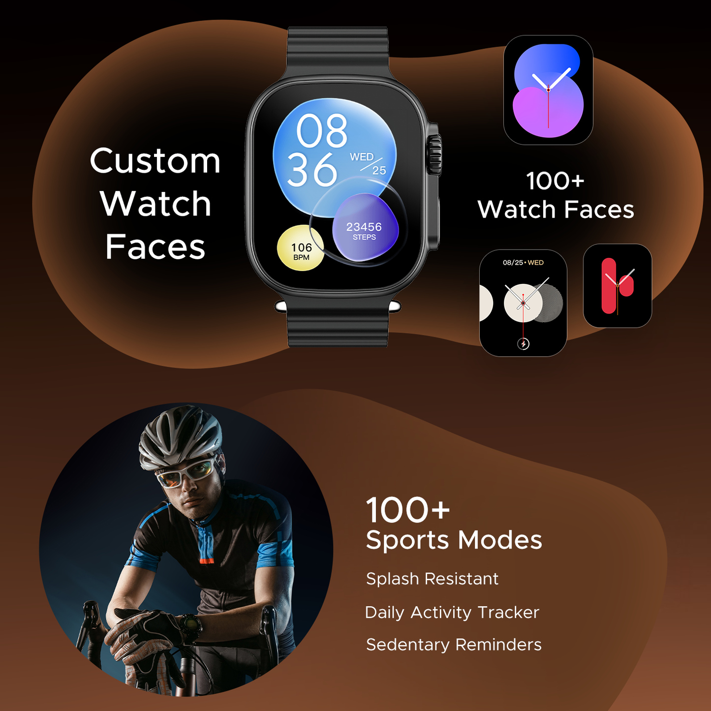 boAt Wave Aura | Smartwatch with 1.96" HD Display, 100+ Sports Modes, Functional Crown, Advanced BT Calling - Nalanda Enterprises