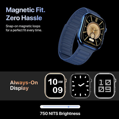 Fire-Boltt Brillia Pro Smart Watch with 51.3mm (2.02 inch) AMOLED Display, Bluetooth Calling, SpO2, Heart Rate Monitoring, 120+ Sports Modes, IP67 Waterproof, Long Battery Life (Black Wave)