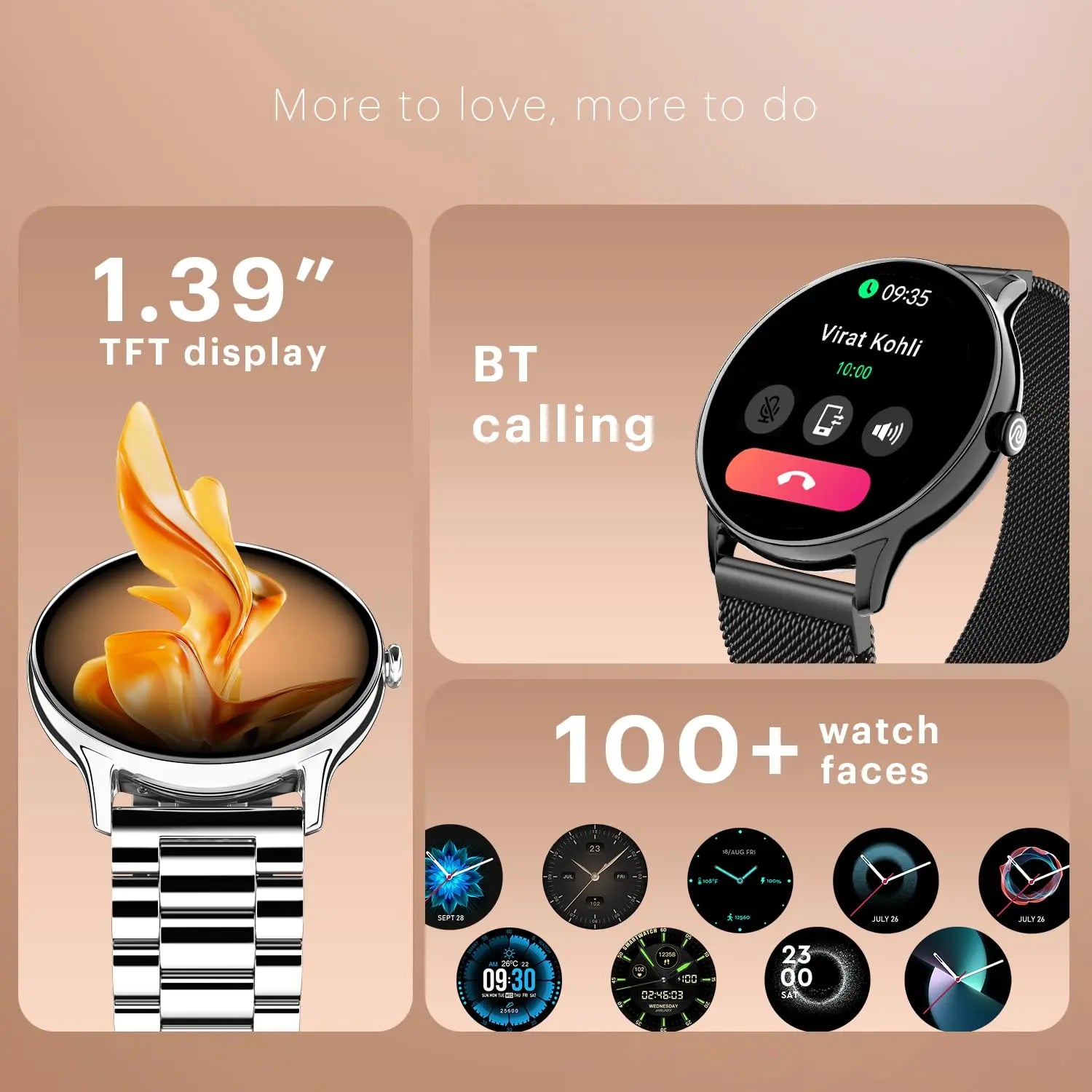 Noise Twist Go Round dial Smartwatch with BT Calling, 1.39" Display, Metal Build, 100+ Watch Faces, IP68, Sleep Tracking, 100+ Sports Modes, 24/7 Heart Rate Monitoring (Black Link) - Nalanda Enterprises