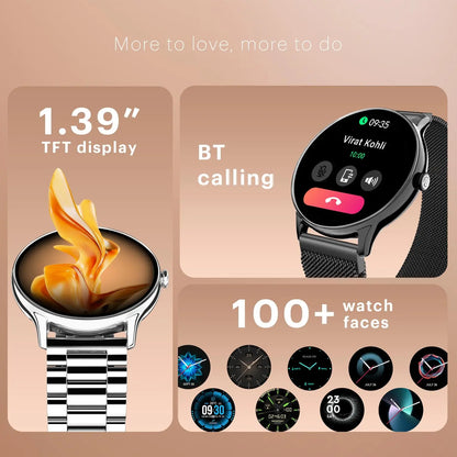 Noise Twist Go Round dial Smartwatch with BT Calling, 1.39" Display, Metal Build, 100+ Watch Faces, IP68, Sleep Tracking, 100+ Sports Modes, 24/7 Heart Rate Monitoring (Black Link) - Nalanda Enterprises
