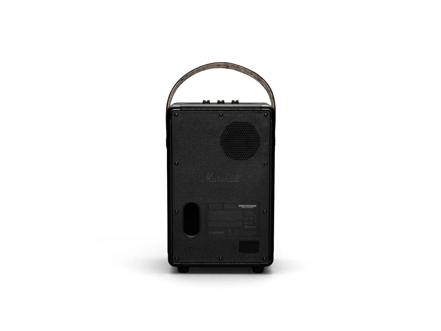 Marshall Tufton Portable Bluetooth Speaker with 20+ Hours of Portable Playtime, (360° Sound), Water-Resistant (IPX2) - Black & Brass. - Nalanda Enterprises