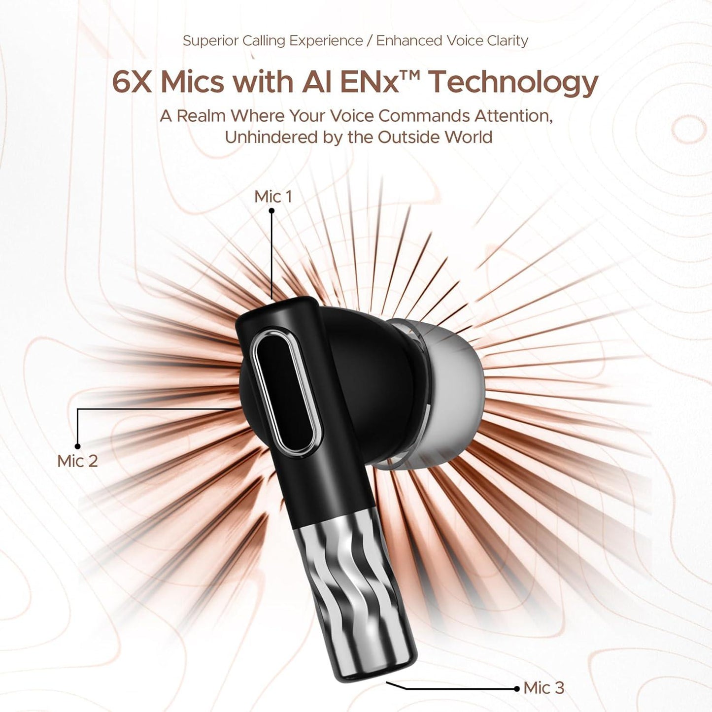 boAt Nirvana Zenith TWS in-Ear Earbuds w/Dolby Audio, 50dB ANC, Adaptive EQ Powered by Mimi, 6-Mic AI-ENx™, 50 Hrs. Playback & Hearables App Support(Mystique Black) - Nalanda Enterprises