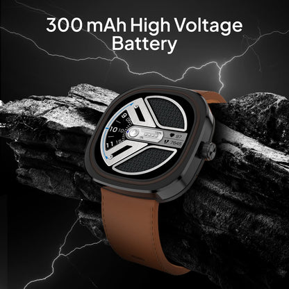 Fire-Boltt Collide 1.32" Display Smartwatch, Bluetooth Calling with Body Shielding Metal Paint, Single BT Connection, BT 2.0 Ultra Low Power Consumption, SpO2 (Silver Black)