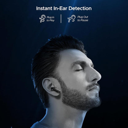 boAt Nirvana Space Truly Wireless in-Ear Earbuds w/ 360º Spatial Audio, ANC (~32dB),100HRS Playback,4 Mics w/AI-ENx™,in-Ear Detection,DLC Drivers, Multipoint Connectivity Ear Buds TWS (Cosmic Black) - Nalanda Enterprises