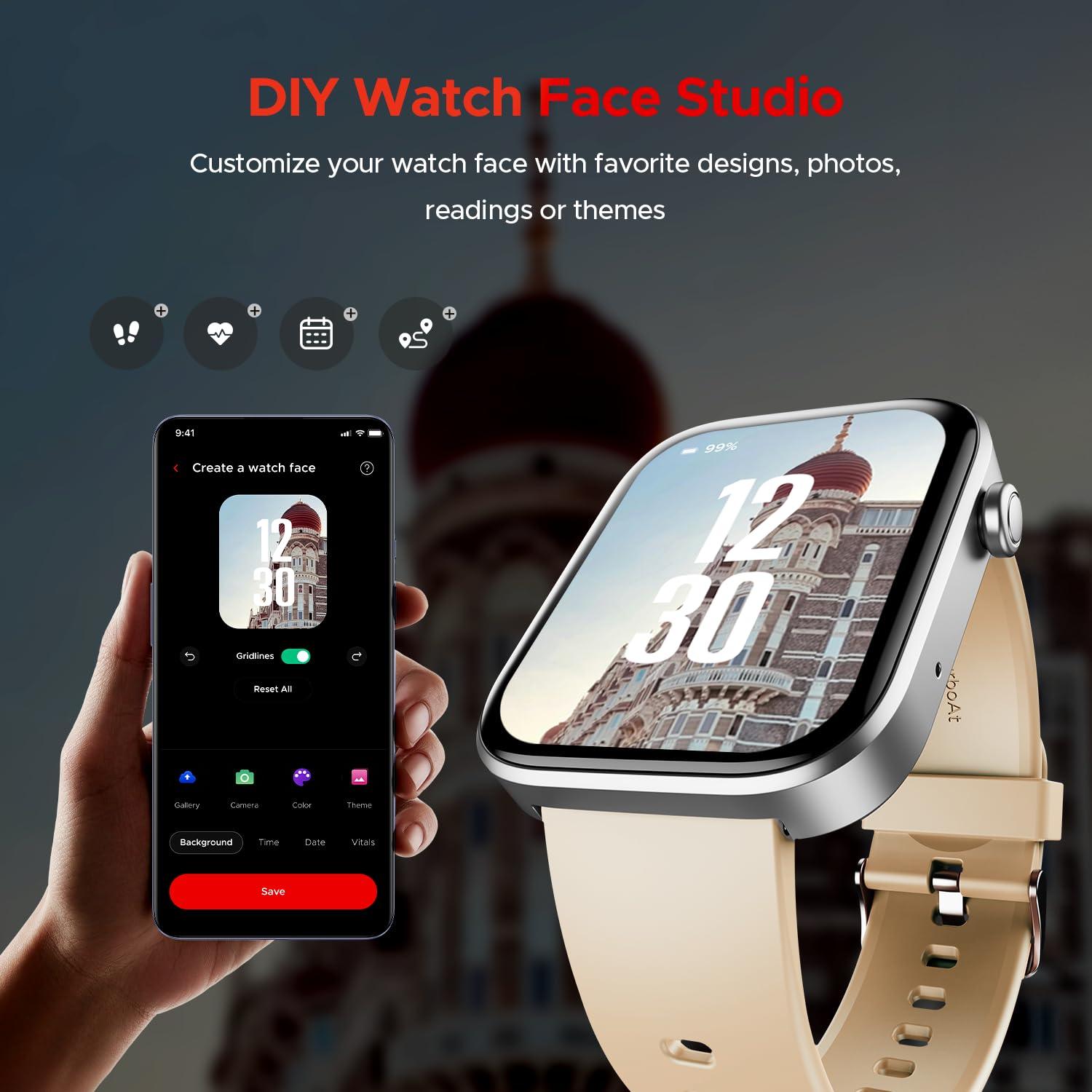 boAt Wave Astra 3 Smartwatch with Bluetooth Calling (46.48mm HD Display, IP67 Water Resistant, Silicone Strap) - Nalanda Enterprises