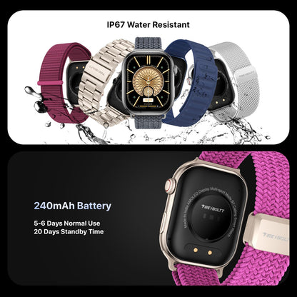 Fire-Boltt Brillia Pro Smart Watch with 51.3mm (2.02 inch) AMOLED Display, Bluetooth Calling, SpO2, Heart Rate Monitoring, 120+ Sports Modes, IP67 Waterproof, Long Battery Life (Black Wave)
