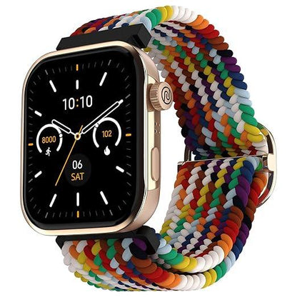 Noise Pro 5 Smart Watch with 1.85" AMOLED Display, BT Calling, New DIY Watch Faces, Ultra Personalization with Smart Dock, Productivity Suite, 100 Sports Modes and More (Rainbow Weave) - Nalanda Enterprises