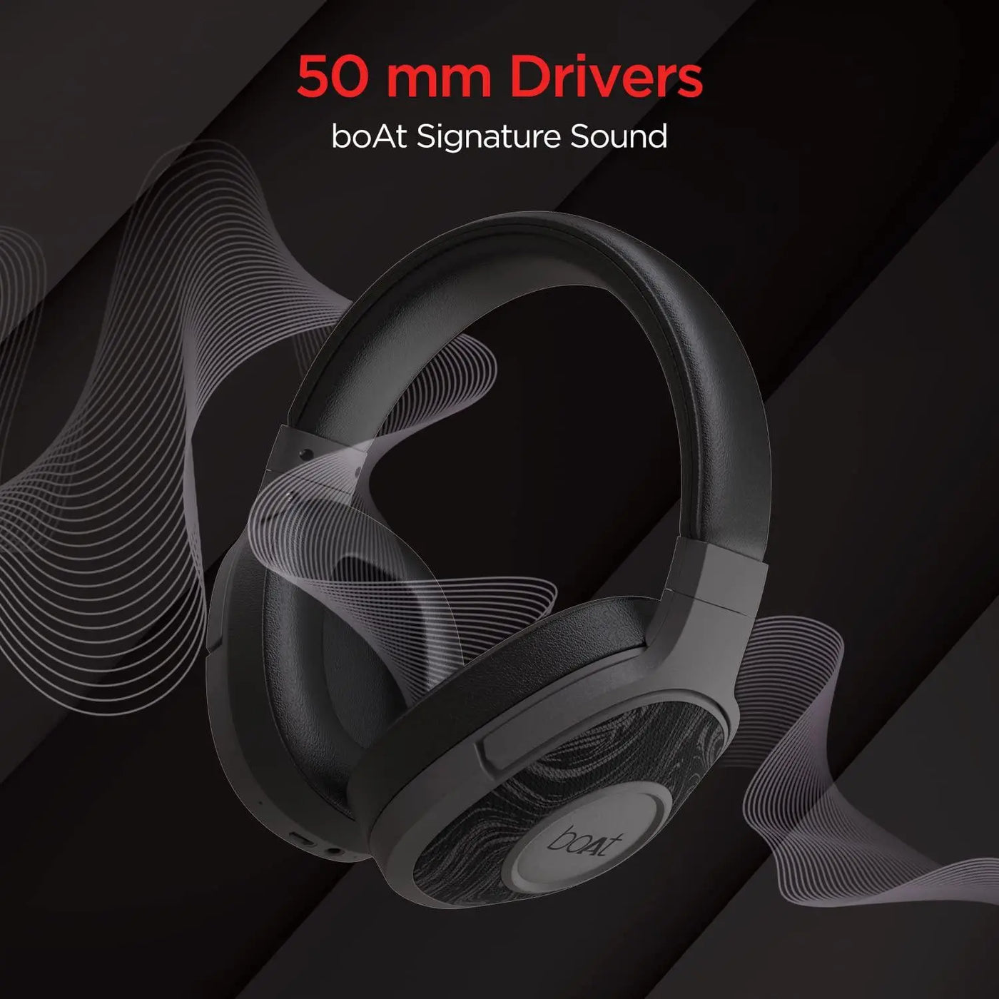 boAt Rockerz 558 Over Ear Bluetooth Headphones with Upto 20 Hours Playback, 50MM Drivers, Soft Padded Ear Cushions and Physical Noise Isolation(Black) - Nalanda Enterprises