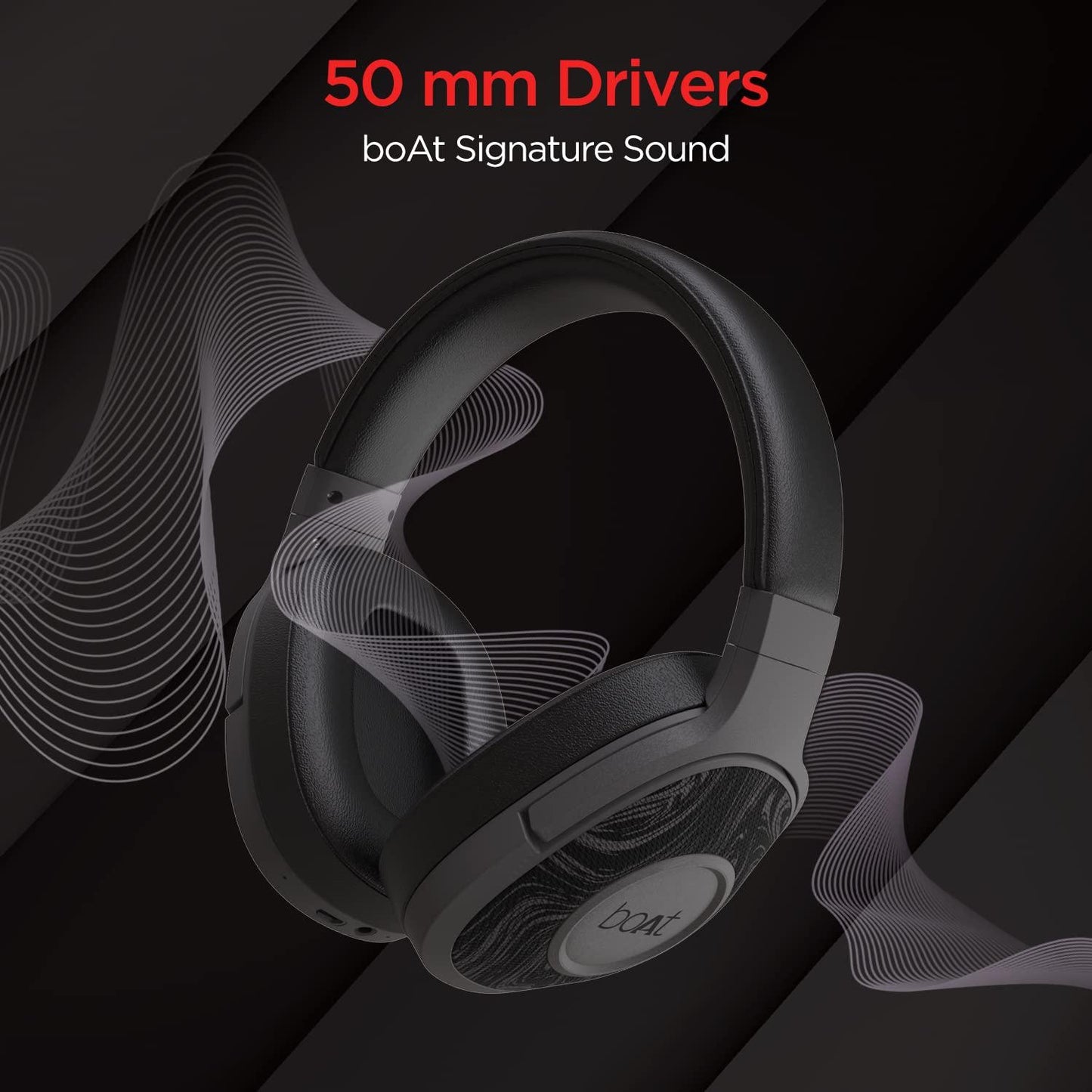 boAt Rockerz 558 Over Ear Bluetooth Headphones with Upto 20 Hours Playback, 50MM Drivers, Soft Padded Ear Cushions and Physical Noise Isolation(Black) - Nalanda Enterprises