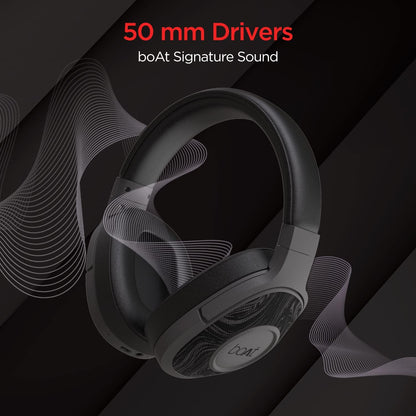 boAt Rockerz 558 Over Ear Bluetooth Headphones with Upto 20 Hours Playback, 50MM Drivers, Soft Padded Ear Cushions and Physical Noise Isolation(Black) - Nalanda Enterprises