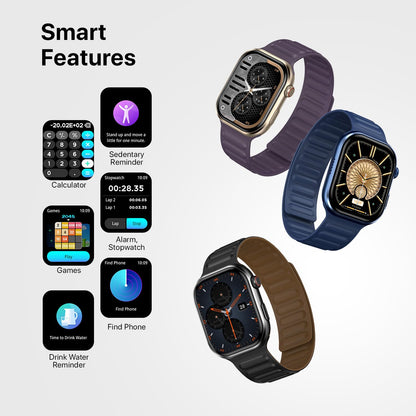 Fire-Boltt Brillia Pro Smart Watch with 51.3mm (2.02 inch) AMOLED Display, Bluetooth Calling, SpO2, Heart Rate Monitoring, 120+ Sports Modes, IP67 Waterproof, Long Battery Life (Black Wave)