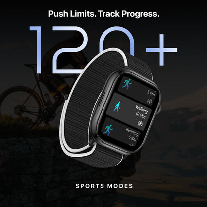 Fire-Boltt Brillia Pro Smart Watch with 51.3mm (2.02 inch) AMOLED Display, Bluetooth Calling, SpO2, Heart Rate Monitoring, 120+ Sports Modes, IP67 Waterproof, Long Battery Life (Black Wave)